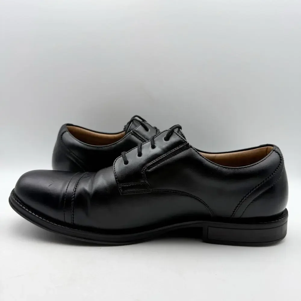 Dockers Mens Garfield Cap Toe Oxford Shoes US 11.5 Wide Black Vegan Leather